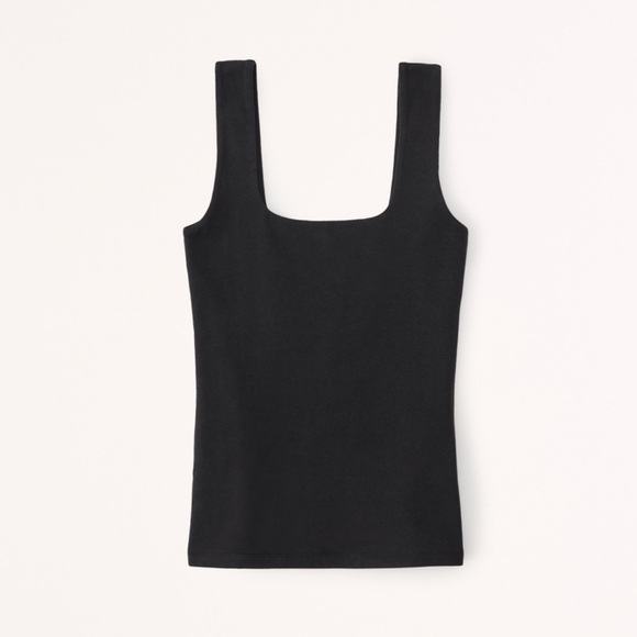 Abercrombie Cotton Blend Seamless Fabric Square Neck Tank Top - Picture 6 of 7